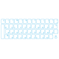Keyboard sticker RU Mėlyna